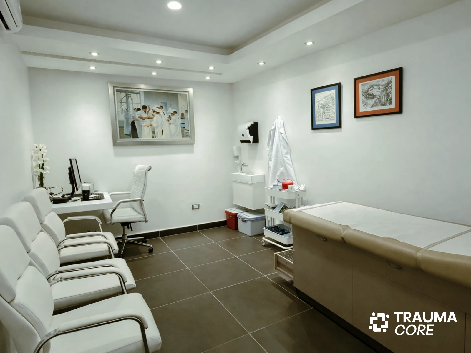 Sala de espera para pacientes en TraumaCore
